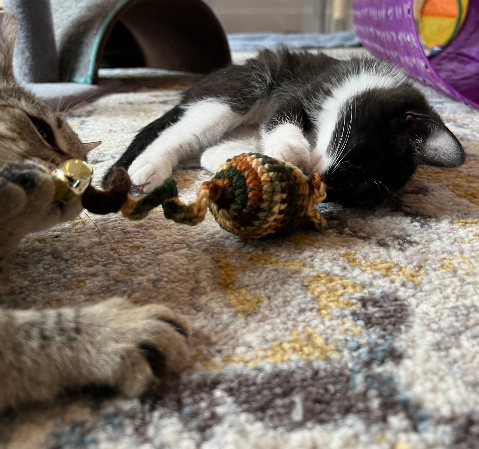  Vegan cat toy, cat mom gift, cat gift, earth day, earth colored mouse toy for cat, cat lover gift, handmade cat toy, crocheted cat toy