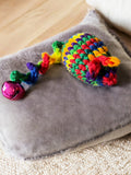 Rainbow colored catnip mouse toy, bell toy, cat gift, eco-friendly cat toy, pride month gift, rainbow cat toy, vegan